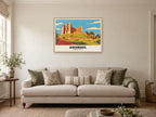Arundel Castle Poster at A1, in a natural wood frame, in a sitting room