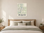Ash Street Map Poster at A1, as a poster, above a bed