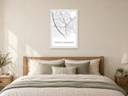 Ashton-in-Makerfield Town Centre Street Map Poster at A1, as a poster, above a bed