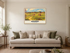 The Stone Circle, Avebury Poster at A1, in a natural wood frame, in a sitting room