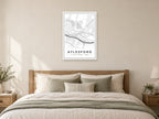 Aylesford Village Centre Street Map Poster at A1, as a poster, above a bed
