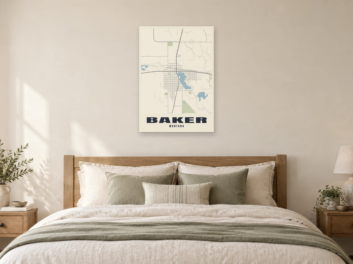 Baker Street Map Poster at A1, as a poster, above a bed