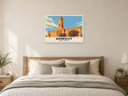 Barnsley Town Hall Poster at A1, as a poster, above a bed