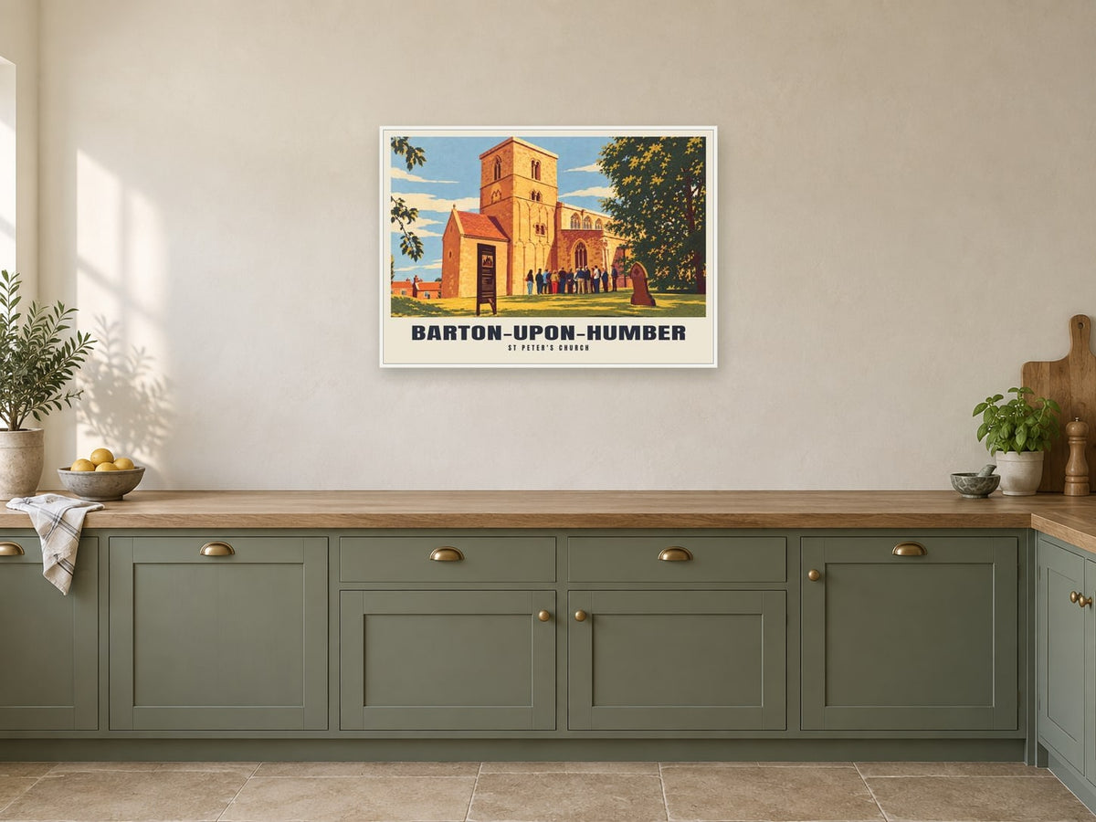 St Peter's Church, Barton-upon-Humber Poster at A1, in a white frame, in a kitchen