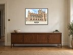 Bath Abbey Poster at A1, in a black frame, above a sideboard
