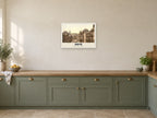 High Street, Bath, 1890s Heritage Print at A2, in a white frame, in a kitchen
