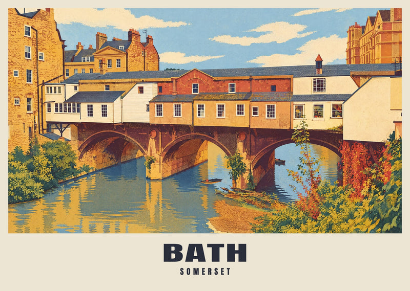 Bath Vintage-Style Poster
