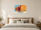 Beaumaris Castle Poster at A1, as a poster, above a bed