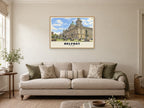 City Hall, Belfast Poster at A1, in a natural wood frame, in a sitting room
