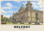 City Hall, Belfast poster in the British Heritage style