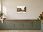 Royal Avenue, Belfast, 1890s Heritage Print at A2, in a white frame, in a kitchen