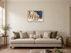 Brandenburg Gate (Brandenburger Tor), Berlin English Watercolour Poster at A2, in a natural wood frame, in a sitting room