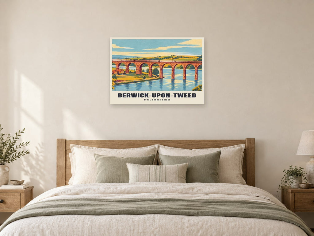 Royal Border Bridge, Berwick-upon-Tweed Poster at A1, as a poster, above a bed