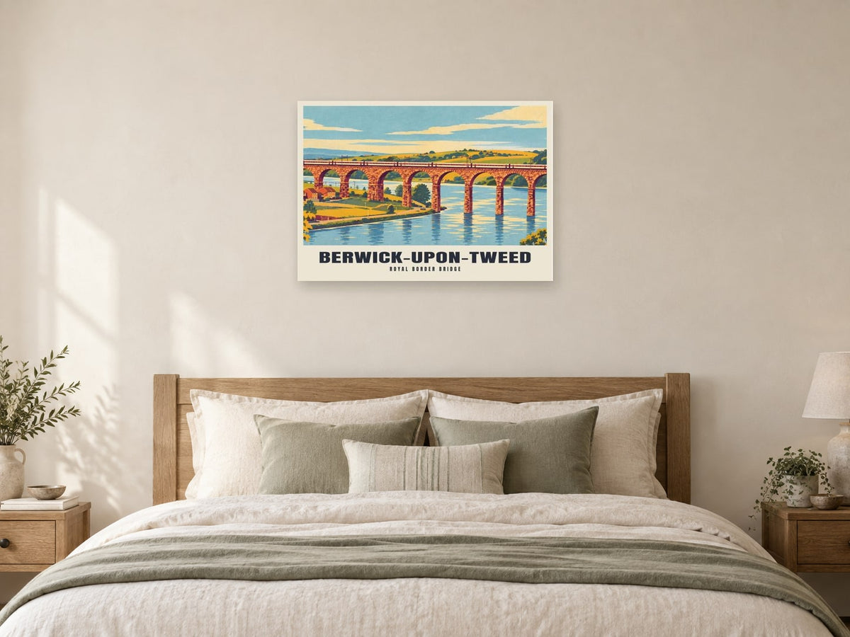 Royal Border Bridge, Berwick-upon-Tweed Poster at A1, as a poster, above a bed