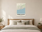Bexhill-on-Sea Street Map Poster at A1, as a poster, above a bed
