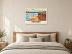Bideford Long Bridge Poster at A1, as a poster, above a bed