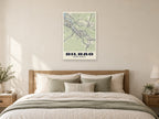 Bilbao Street Map Poster at A1, as a poster, above a bed