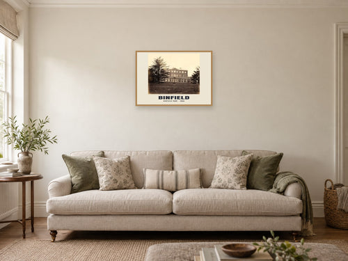 Binfield Park, 1866 Heritage Print at A2, in a natural wood frame, in a sitting room