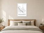 Birchgrove Village Centre Street Map Poster at A1, as a poster, above a bed