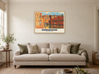 Gas Street Basin, Birmingham Poster at A1, in a natural wood frame, in a sitting room