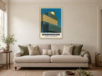 Library of Birmingham Poster at A1, in a natural wood frame, in a sitting room