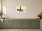 The Tower and Promenade, Blackpool, 1890s Heritage Print at A2, in a white frame, in a kitchen