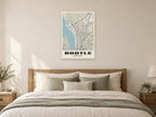Bootle Street Map Poster at A1, as a poster, above a bed