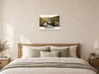The Harbour, Boscastle, 1890s Heritage Print at A2, as a poster, above a bed