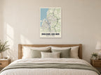 Boulogne-sur-Mer Street Map Poster at A1, as a poster, above a bed