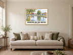 Bourton-on-the-Water Poster at A1, in a natural wood frame, in a sitting room