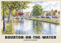 Bourton-on-the-Water poster in the English Watercolour style