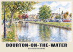 Bourton-on-the-Water poster in the English Watercolour style