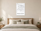 Bowthorpe Village Centre Street Map Poster at A1, as a poster, above a bed