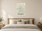 Bracknell Street Map Poster at A1, as a poster, above a bed