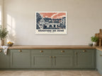 The Town Bridge, Bradford-on-Avon Poster at A1, in a white frame, in a kitchen