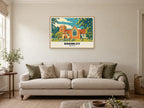 St James's Church, Bramley Poster at A1, in a natural wood frame, in a sitting room