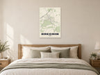 Brechin Street Map Poster at A1, as a poster, above a bed