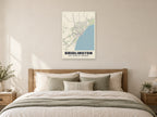 Bridlington Street Map Poster at A1, as a poster, above a bed