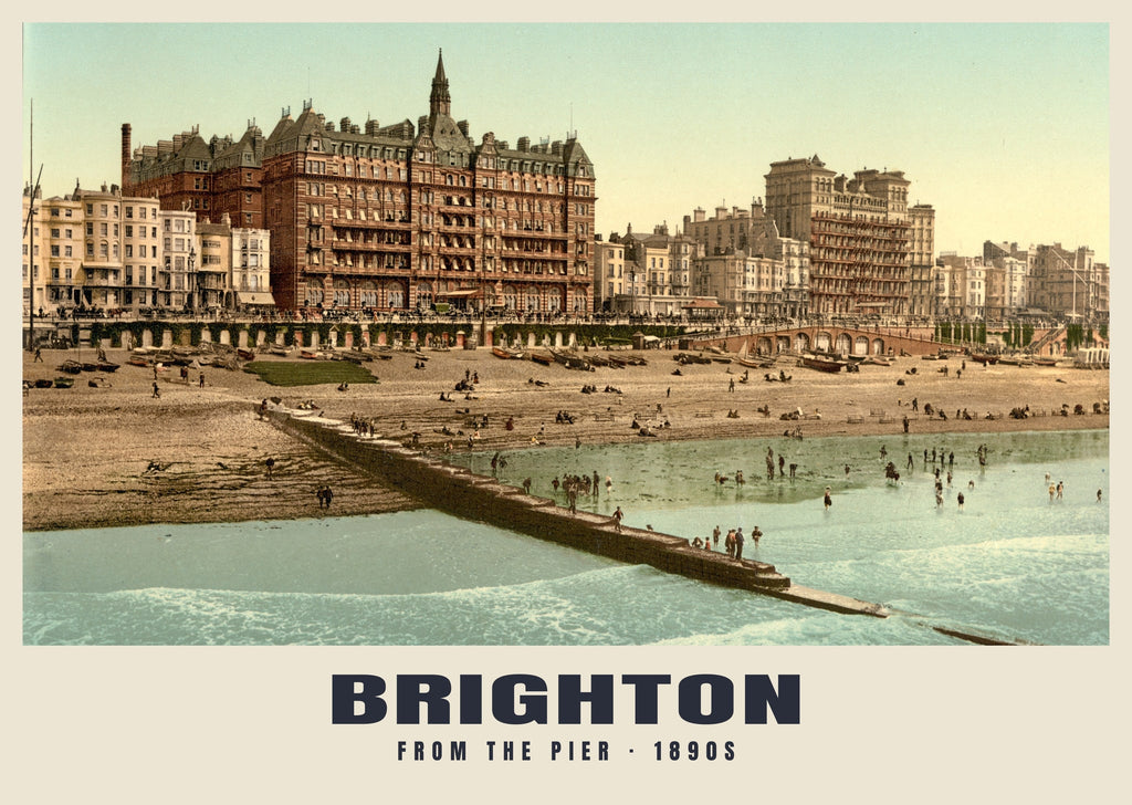 From the Pier, Brighton, 1890s hand-coloured photochrom heritage print