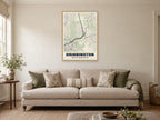 Brinnington Street Map Poster at A1, in a natural wood frame, in a sitting room