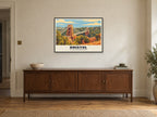 Clifton Suspension Bridge, Bristol Poster at A1, in a black frame, above a sideboard