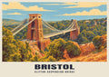 Clifton Suspension Bridge, Bristol poster in the Retro Railway style