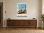 SS Great Britain, Bristol Poster at A1, in a black frame, above a sideboard