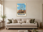 SS Great Britain, Bristol Poster at A1, in a natural wood frame, in a sitting room