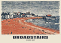 Viking Bay, Broadstairs poster in the Linocut style