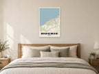 Buckie Street Map Poster at A1, as a poster, above a bed