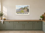 The Seafront, Budleigh Salterton Poster at A1, in a white frame, in a kitchen