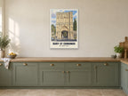 The Abbey Gate, Bury St Edmunds Poster at A1, in a white frame, in a kitchen