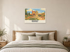 Bushey Rose Garden Poster at A1, as a poster, above a bed
