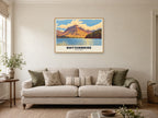 Buttermere Poster at A1, in a natural wood frame, in a sitting room